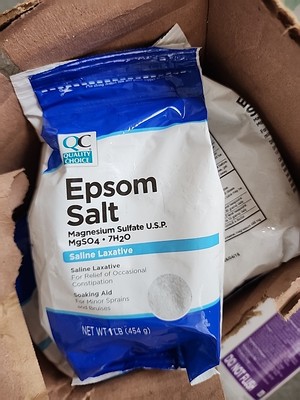 4 Pack Quality Choice Epsom Salt Soaking Solution Saline Laxative 1 Lb Each