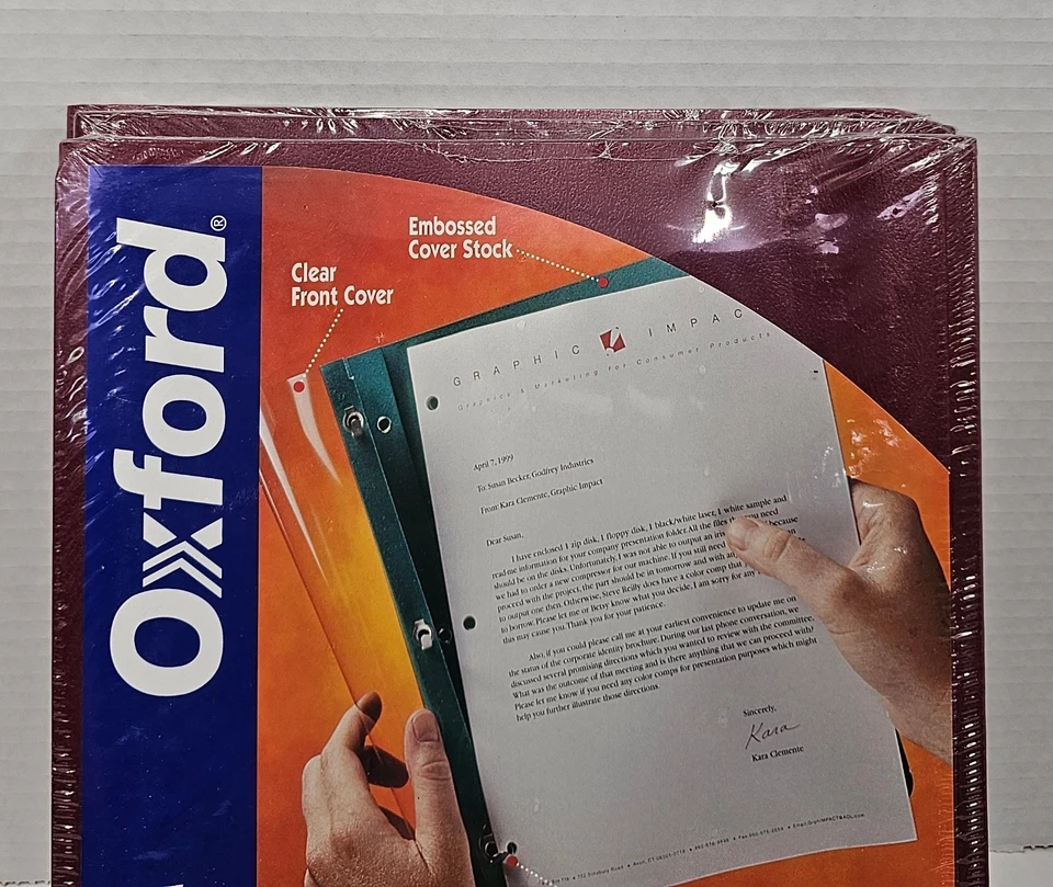 Lot Of 3 Oxford Report Covers Clear Front Letter Size Pack of 5 #58857 Red - Image 3 of 4