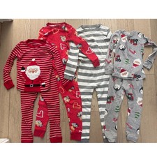Unisex Toddler 3T Pajama Bundle 4 Sets Christmas Bluey Striped  Slippers