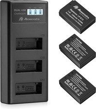3 Pack LP-E12 Battery and USB Charger for Canon EOS Cameras