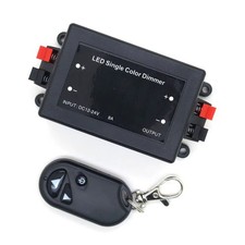 12V 24V Black Wireless RF Remote Controller Dimmer Switch for LED Strip Light