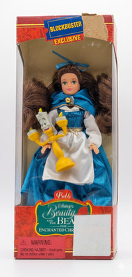 Disney Beauty and the Beast Belle Enchanted Christmas NIB 1997 Doll Blockbuster
