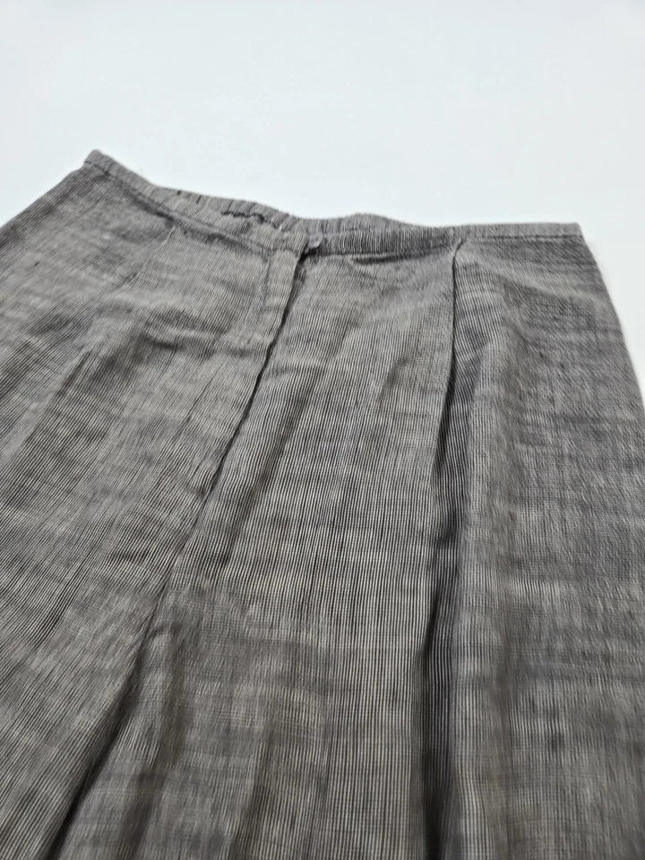 Eileen Fisher Pants Womens Medium Brown Black 100% Linen Wide Leg Pull On - Image 3 of 4