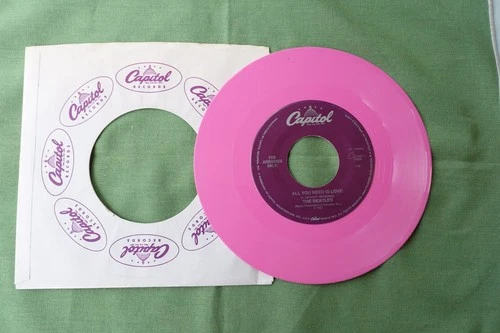 THE BEATLES 7" ALL YOU NEED IS LOVE b/w BABY, YOU'RE A RICH MAN USA CAPITOL PINK