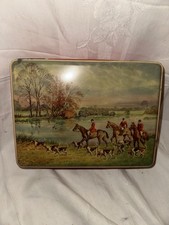 Vintage Biscuit Tin with Hinged Lid