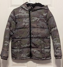 Kid Boys Swiss Tech Camo Puffer Jacket Winter Coat Camoflauge Hunting L 10-12