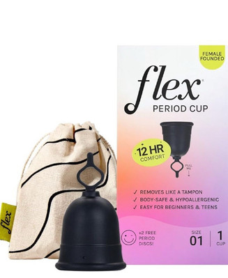 Flex Cup Starter Kit| Reusable Menstrual Cup + 2 Free - Size 01