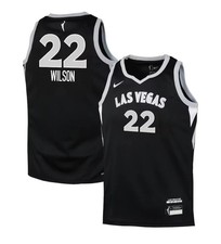 Nike Aja Wilson Las Vegas Aces Large Youth Explorer Edition Black Jersey WNBA
