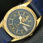 AUTOMATIC VINTAGE REFURBISHED SEIKO 5 6309A JAPAN MENS BLUE DIAL WATCH a443524-1