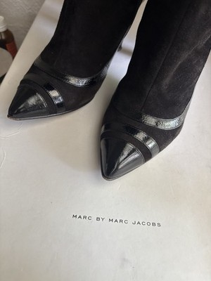 MARC BY MARC JACOBS SUEDE PATENT LEATHER TRIM KNEE HIGH. BOOTS Box 37 7.5 $1299