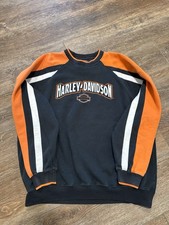 Vintage Harley Davidson Y2K Crewneck Sweatshirt Biker Flames Skull Dagger L XL