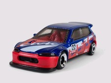 1990 HONDA CIVIC EF Diorama Collectible DieCast Model Car 1:64 Blue LOOSE