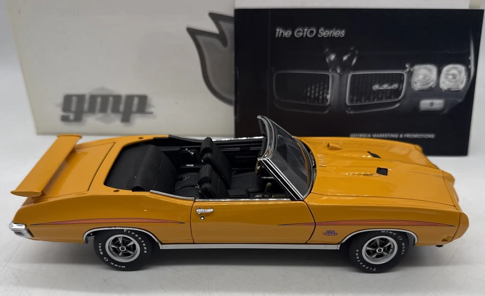 GMP 1970 Pontiac GTO The Judge Convertible 1:24 Diecast Model Car Orange Limited - Image 4 of 4