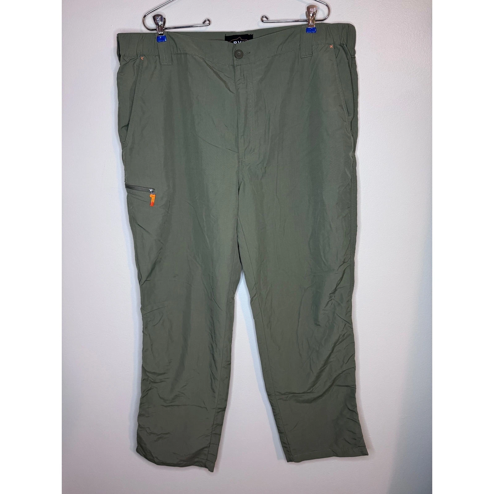 Orvis Mens Nylon Hiking Pants Green Lightweight Outdoor XL 30L