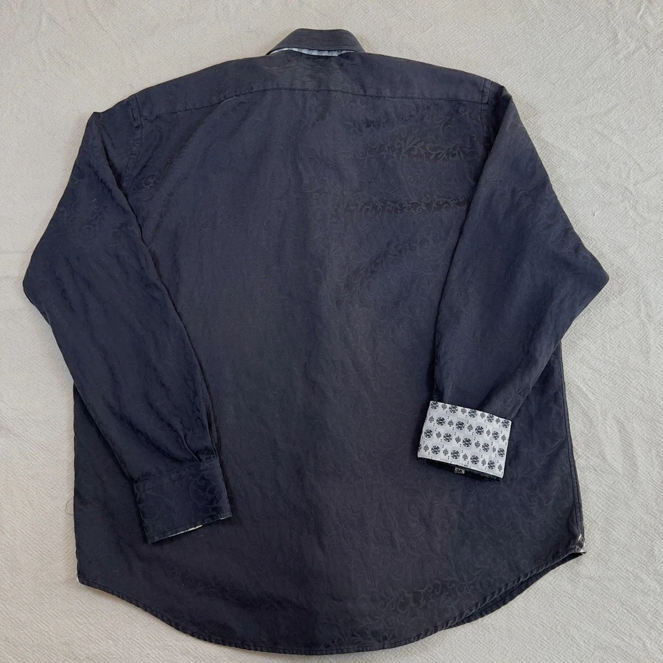 Camisa de manga larga Robert Graham para hombre negra fichas de póker puño abatible talla XL Foto 3 de 4