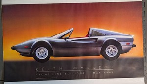 Vintage Ferrari 308 GTB Keith Mallett Front Line Editions May 1983 Poster 36X20"