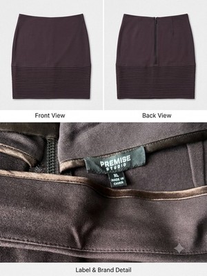 Women's Skirt Xl Premise Studio Stretch Brown Length 20 W 40