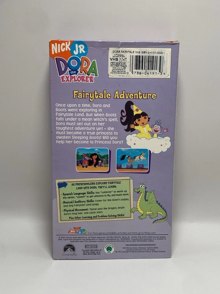 Dora the Explorer Fairytale Adventure VHS Video Tape 2004 Nickelodeon Nick Jr. - Image 2 of 4
