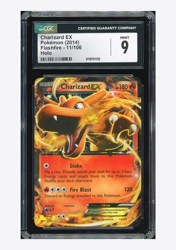 Pokemon CGC 9 MINT Charizard EX Ultra Rare 2014 11/106 Flashfire English