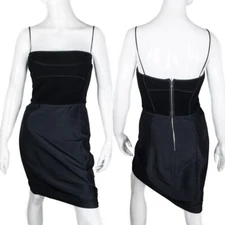 Narciso Rodriguez Black Cocktail Spaghetti Strap Dress LBD IT 42 US 6 2000s Y2K