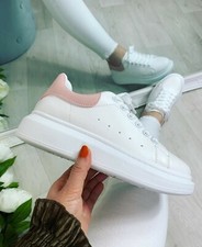 LADIES WOMENS CHUNKY WHITE RETRO PUNK PLATFORM TRAINERS SNEAKERS SHOES SIZE 3-8