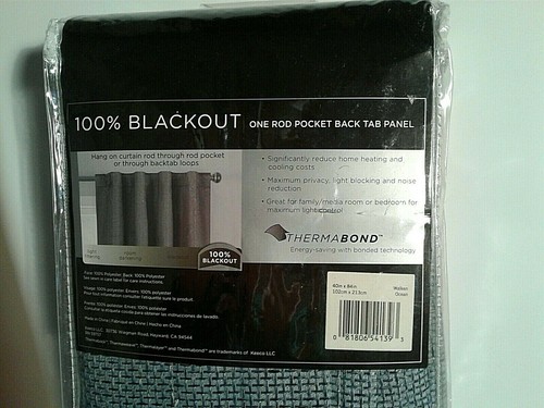 Eclipse Absolute Zero 100% Blackout Window Panel - 84 x 40" OCEAN New - Picture 6 of 8