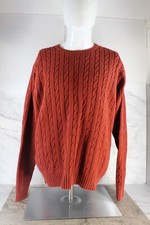 IZOD Mens Size L Red Long Sleeve Crew Neck 100 Cotton Pullover Sweater