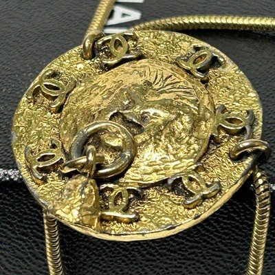 CHANEL Necklace, Gold Lion Pendant with Coco Logo, Luxury CHANEL Necklace, Gold Lion Pendant with Coco Logo, Luxury