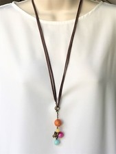Natural Gemstones Crackle Agate Cluster Pendant Necklace Chakra USA