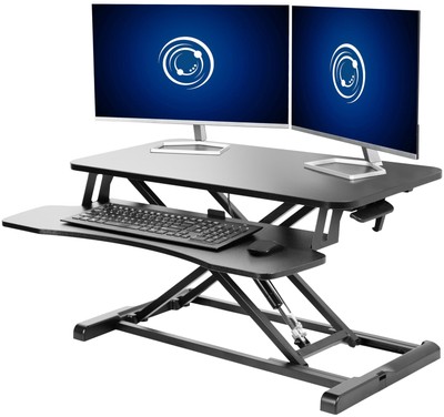 32 inch Desk Converter, Height Adjustable Sit to Stand Riser, Dual Monitor, New