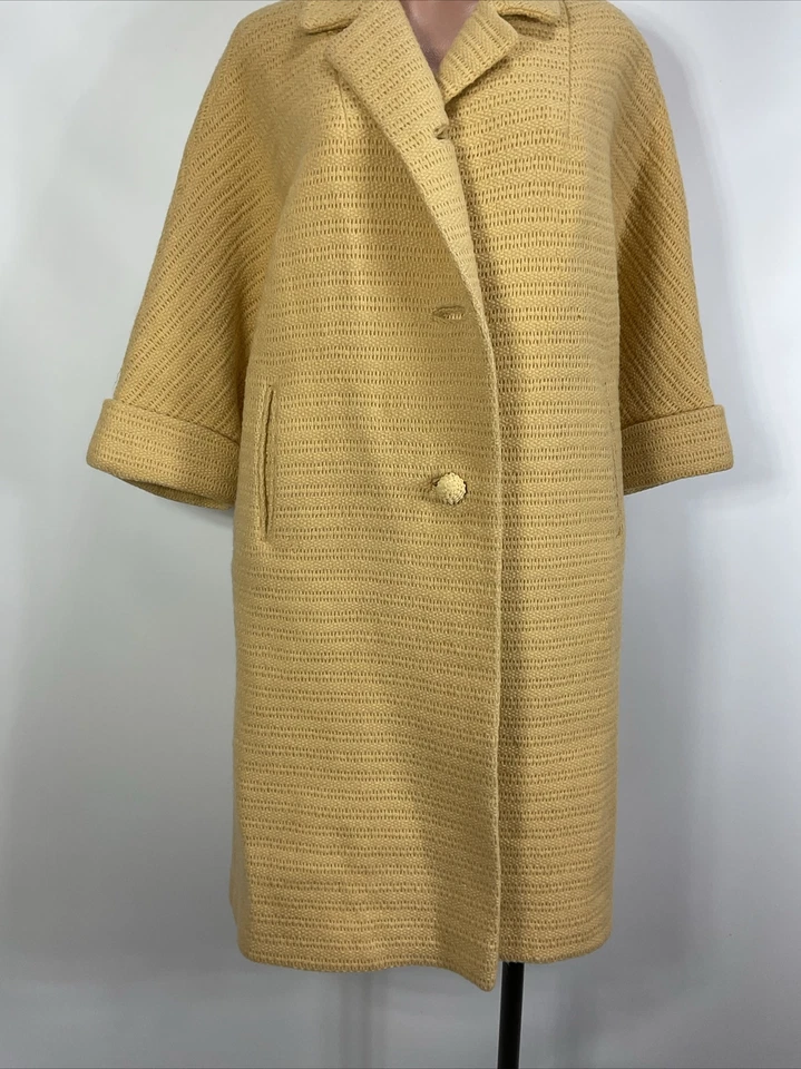 IMPRESIONANTE Abrigo Columpio Ópera Tejido Fedway Años 60 L/XL HECHO EN UNIÓN Foto 4 de 4