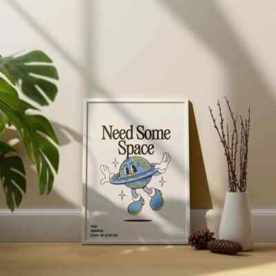 Need Some Space Retro Quote 50x70cm Poster Premium Quality