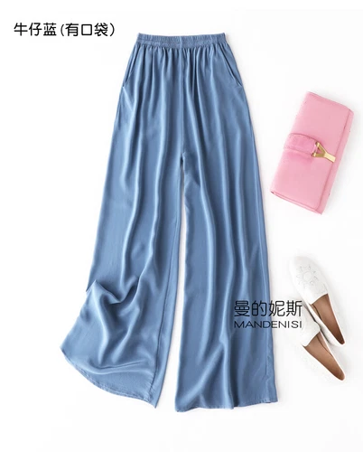 Damen 100 % Seide Maulbeere weites Bein Hose Abend Komfort Palazzo lose Hose - Bild 27 von 39