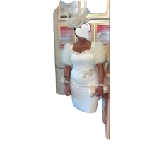 mark melia dress Ivory With Embellishment Stunning Dress Midi Size 10 -12