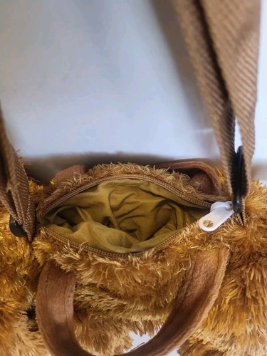 Unipak Brown Dog Purse Plush Stuffed Animal Adjustable Strap Handles Zip Pre-own - Picture 6 of 9