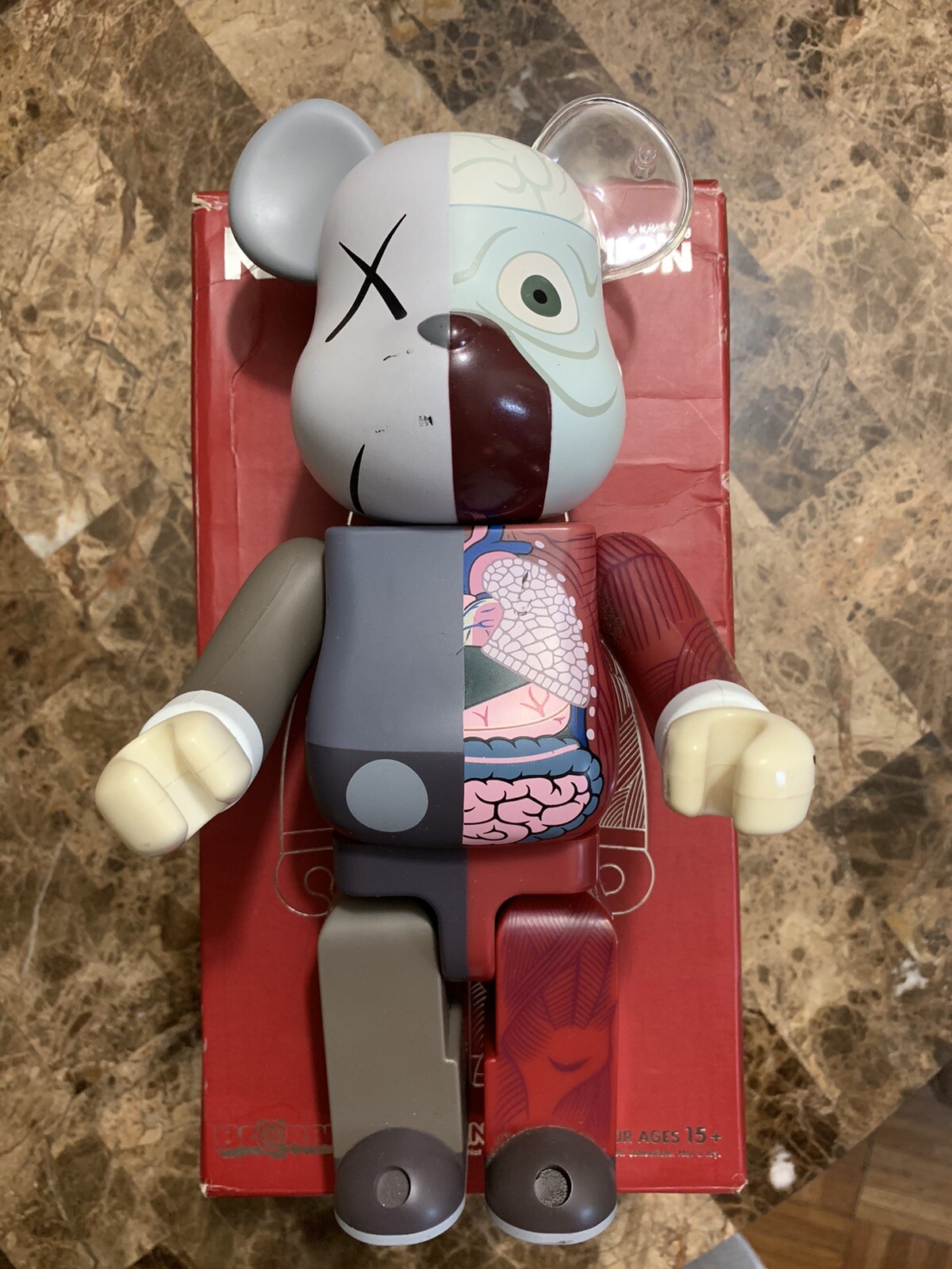 2009 Bearbrick Kaws Dissected Companion 400% OriginalFake Medicom Brown