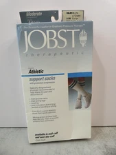 Jobst Therapeutic Men's Athletic Support Socks Moderate Compression L Calf White