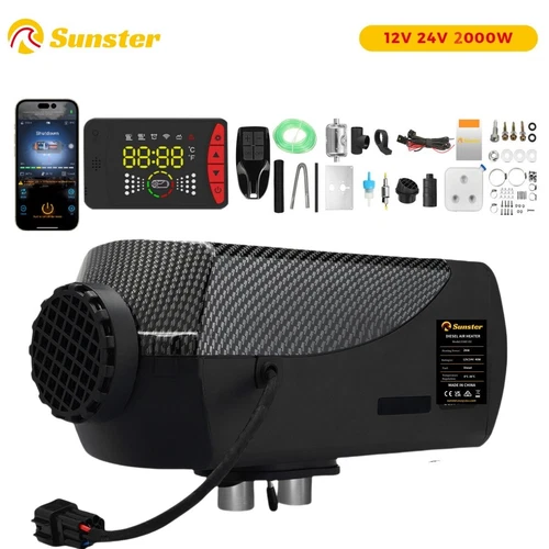 2KW 12V24V Luft standheizung diesel mit LCD-Steuerung passend für Auto Bluetooth