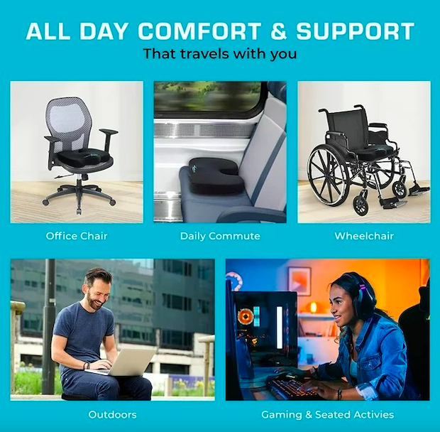 Xtreme Comforts Foam Coccyx Tailbone Cushion Orthopedic NonSlip