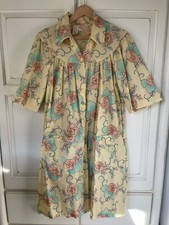 NWT VTG 1960s SEARS Comfort House Coat Floral Pleated Granny Patio Robe SM