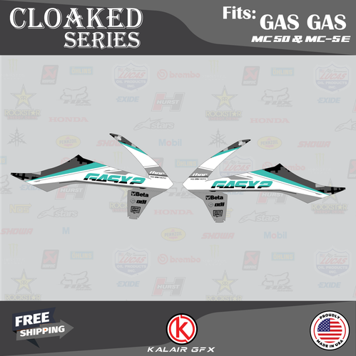 Graphics Kit for GASGAS MC50 MC-E5 MC-E3 (2021-2023) Cloaked - TEAL - Picture 4 of 6