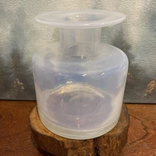 Vintage Opalescent Blown Glass Wide Rim Gul Vase Scandanavian Danish Denmark