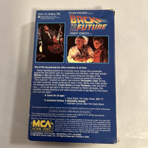 Back to the Future Beta (Not VHS) MCA Betamax Short Box *Error Label* rare htf - Picture 2 of 13