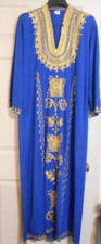 Sky Blue India Kafan Very Fancy Embroidery Gold Trim Long Gown
