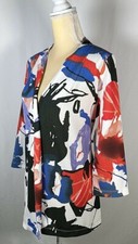 Ali Miles Women Jacket Cardigan Medium Long Sleeve Wearable Art One Button New