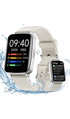 Loyaa Smartwatch Herren Fitnessuhr für Männlich 1.8 Zoll HD Touchscreen Silber !