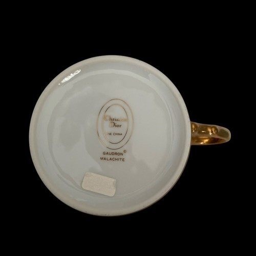 Christian Dior Gaudron Malachite Flat Cups & Saucers Set 4 Stickers - Picture 18 of 24