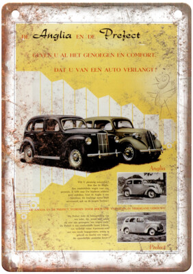 Old De Ford Anglia en de Perfect geven u al het Ad Retro Look Metal Sign A9450