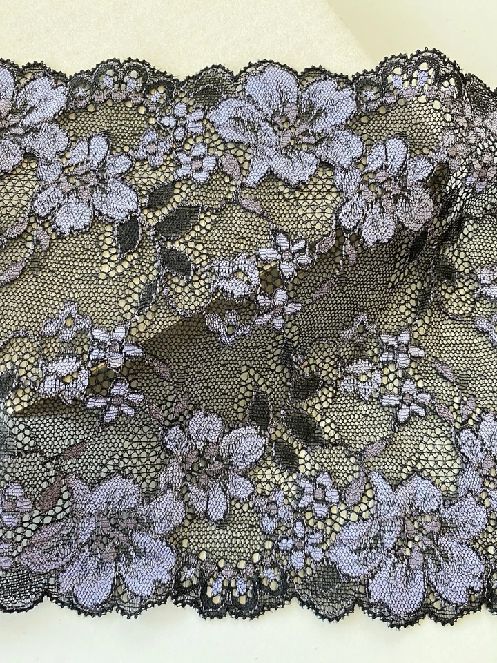 "2 yardas elásticas 3 tonos bordado encaje ribete/costura/artesanía/lencería/6,5"" de ancho" Foto 2 de 4