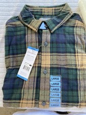 NWT Original Weatherproof Vintage Men's Green Plaid Flannel Button Up Large
